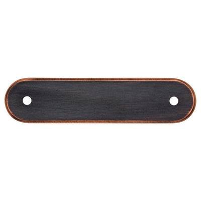3 in. (76mm) Center-to-Center Venetian Bronze with Copper Highlights Oval Drawer Pull Backplate - Super Arbor