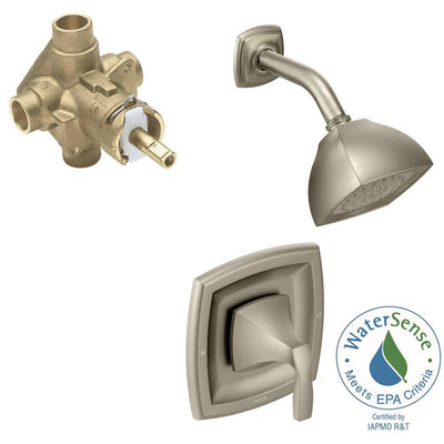 Voss Single-Handle 1-Spray Posi-Temp Shower Faucet Trim Kit with Valve in Brushed Nickel (Valve Included) - Super Arbor