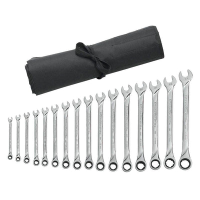 X-Large Ratcheting Combination Wrench Set with Roll (16-Piece) - Super Arbor