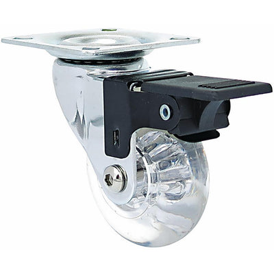 1.4 in. Mini-Jewel Swivel Caster with Brake and 88 lbs. Load Capacity (4-Pack) - Super Arbor