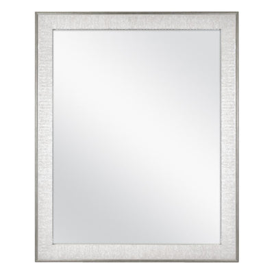25 in. W x 31 in. H Framed Rectangular Anti-Fog Bathroom Vanity Mirror in Pewter - Super Arbor
