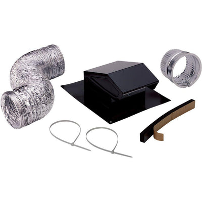 3 in. to 4 in. Roof Vent Kit for Round Duct Steel in Black - Super Arbor