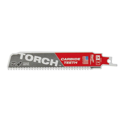 6 in. 7 TPI Torch Carbide Teeth Metal Cutting SAWZALL Reciprocating Saw Blade (1-Pack) - Super Arbor
