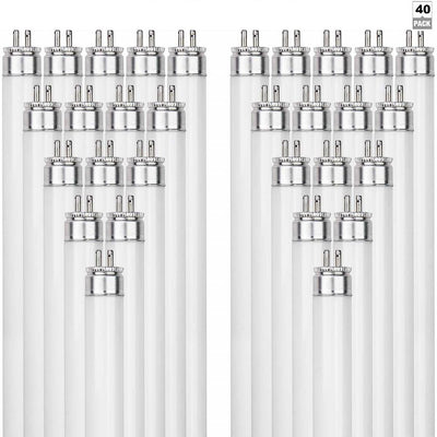 Sunlite 46 in. 54-Watt Linear T5 G5 Mini Bi Pin Base Fluorescent Tube Light Bulb in 5000K (40-Pack) - Super Arbor