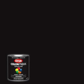 Krylon Flat COLORmaxx Black Enamel Interior/Exterior Paint (Actual Net Contents: 32-fl oz) - Super Arbor