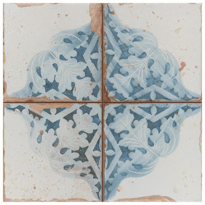 Merola Tile Artisan Azul Decor 13 in. x 13 in. Ceramic Floor and Wall Tile (12.2 sq. ft. / case) - Super Arbor