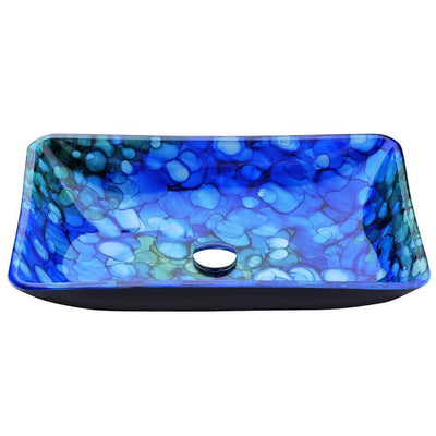 Voce Series Deco-Glass Vessel Sink in Lustrous Blue - Super Arbor