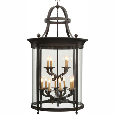 Chatham Collection 12-Light French Bronze Outdoor Hanging Mount Country Influence Foyer Lantern - Super Arbor