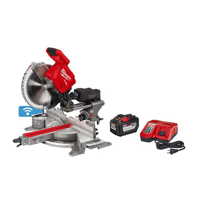 M18 FUEL 18-Volt Lithium-Ion Brushless Cordless 12 in. Dual Bevel Sliding Compound Miter Saw Kit with One 12.0Ah Battery - Super Arbor
