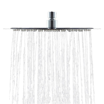 1-Spray 7.9 in. Single Wall Mount Body spray Fixed Rain Shower Head in Chrome - Super Arbor