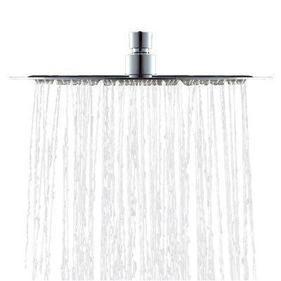 1-Spray 9 in. Single Wall Mount Fixed Shower Head in Polished Stainless Steel - Super Arbor