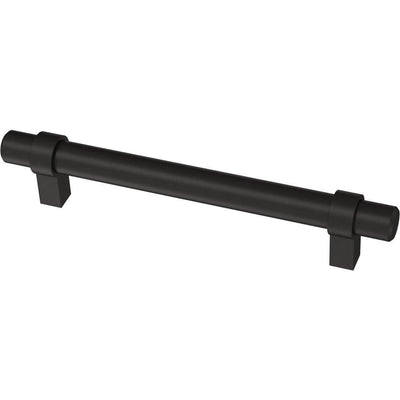 Essentials 3-3/4 in. (96mm) Center-to-Center Wrapped Matte Black Bar Pull (24-Pack) - Super Arbor