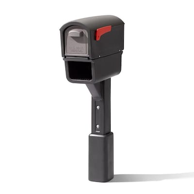 Step2 MailMaster Express Plus Plastic Black Post Mount Mailbox with Post