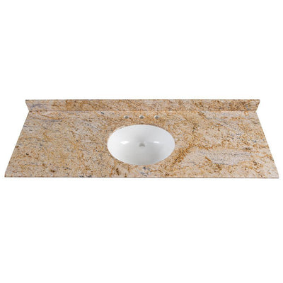 61 in. x 22 in. Stone Effects Vanity Top in Tuscan Sun with White Sink - Super Arbor