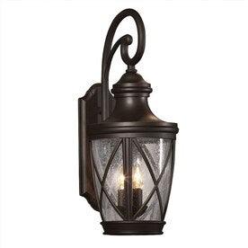 allen + roth Castine 23.75-in H Rubbed Bronze Candelabra Base (E-12) Outdoor Wall Light - Hardwarestore Delivery