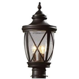 allen + roth Castine 180-Watt 19.5-in Rubbed Bronze Traditional Post Light - Hardwarestore Delivery