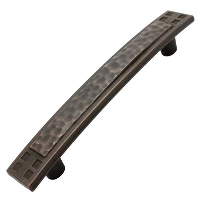 3-3/4 in. Center-to-Center Oil Rubbed Bronze Hamm  Ered Mission Style Cabinet Pull (10-Pack) - Super Arbor