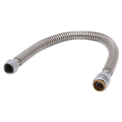 3/4 in. Push-to-Connect x 3/4 in. FIP x 24 in. Corrugated Stainless Steel Water Heater Connector - Super Arbor