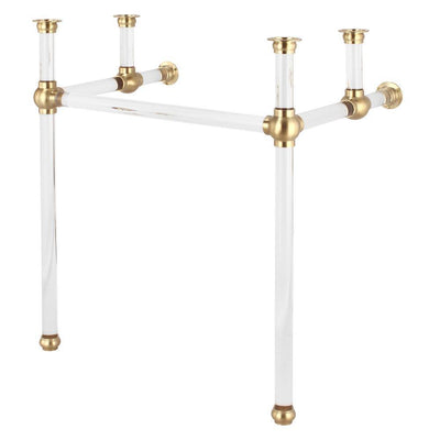 Empire 30 in. Acrylic Wash Stand Legs with Satin Brass Connectors and P-Trap Kit - Super Arbor