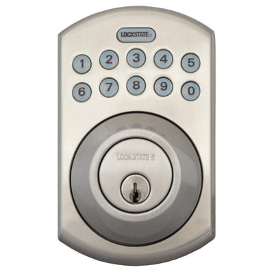 RemoteLock Satin Nickel Electronic Keypad Deadbolt Boulder Style - Super Arbor