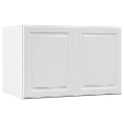 Hampton Assembled 36x24x24 in. Above Refrigerator Deep Wall Bridge Kitchen Cabinet in Satin White