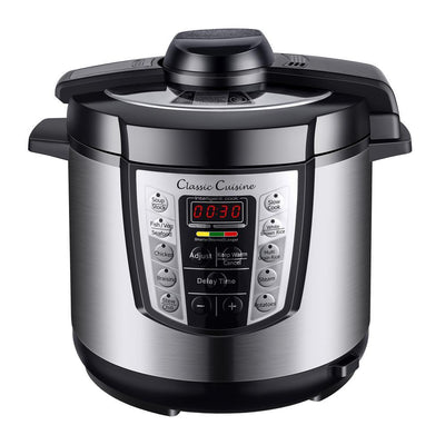 4-in-1 Multi-Function 6 Qt. Silver Electric Pressure Cooker - Super Arbor