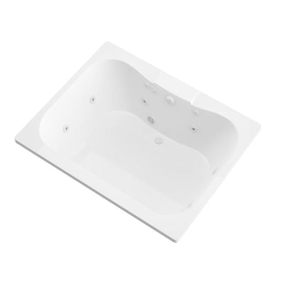 Rhode 5 ft. Rectangular Drop-in Whirlpool Bathtub in White - Super Arbor