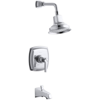 Margaux Single-Handle 1-Spray 2.5 GPM Tub and Shower Faucet with Lever Handle in Polished Chrome - Super Arbor