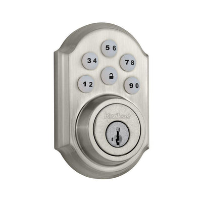 SmartCode 909 Satin Nickel Single Cylinder Electronic Deadbolt Featuring SmartKey Security - Super Arbor