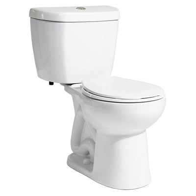 2-Piece 0.8 GPF Single Flush Round Bowl Toilet in White - Super Arbor
