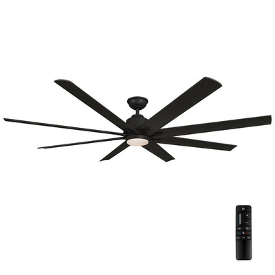 Kensgrove 72 in. LED Indoor/Outdoor Matte Black Ceiling Fan with Light and Remote Control - Super Arbor