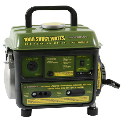 Sportsman 1,000/900-watt Gasoline Powered Portable Generator with 2-Stroke Brushless Motor - Super Arbor