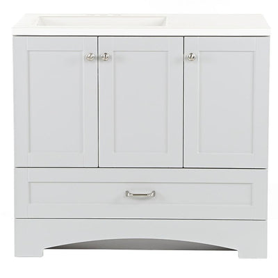 Lancaster 24 in. W Bath Vanity in White with Alpine Vanity Top in White