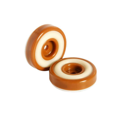 1-1/4 in. Round Caramel Brown Furniture Feet Floor Protectors with Rubber Grip (Set of 8) - Super Arbor