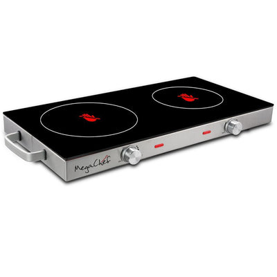 2-Burner 6 in. Stainless Steel Infrared Countertop Hot Plate - Super Arbor