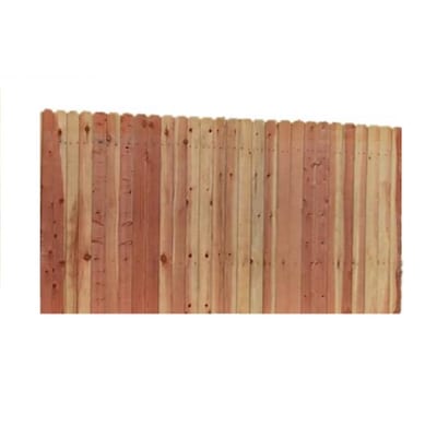 6-ft H x 8-ft W Natural Redwood Dog Ear Wood Fence Panel