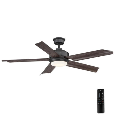 Hansfield 56 in. LED Outdoor Natural Iron Ceiling Fan with Remote Control - Super Arbor