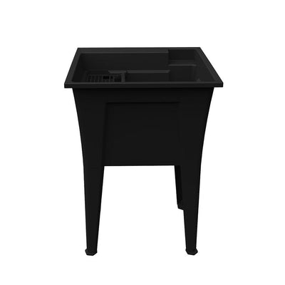 24 in. x 22 in. Recycled Polypropylene Black Laundry Sink - Super Arbor