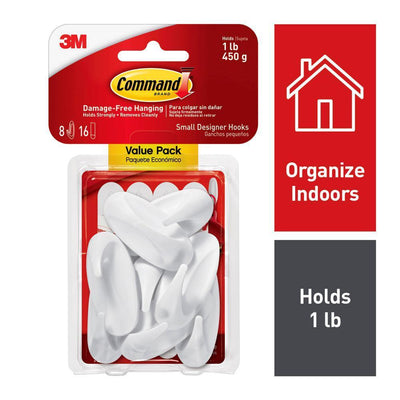 2.125 in. Small White Designer Hooks Value Pack - Super Arbor