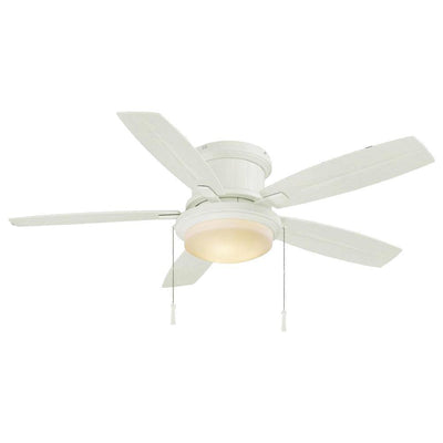 Roanoke 48 in. LED Indoor/Outdoor Matte White Ceiling Fan with Light Kit