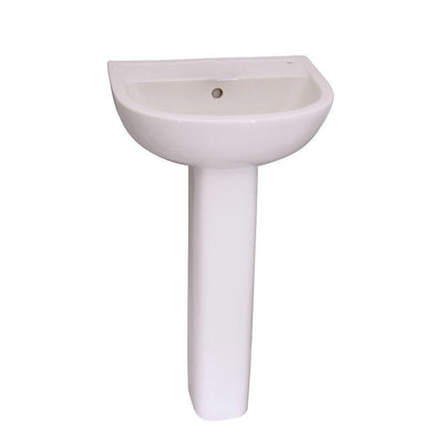 Compact 450 18 in. Pedestal Combo Bathroom Sink for 8 in. Widespread in White - Super Arbor