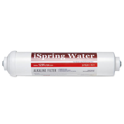 Premium 10 in. Universal Inline Alkaline Replacement Water Filter Cartridge for Reverse Osmosis RO System, pH+ - Super Arbor