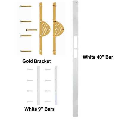 Home Protection Door Kit with Gold Decor Bracket and White Bars - Super Arbor