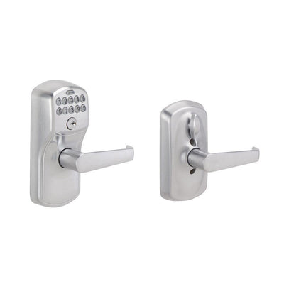 Plymouth Satin Chrome Electronic Door Lock with Elan Door Lever - Super Arbor