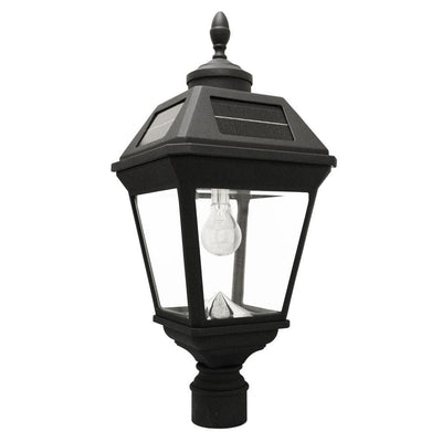 Imperial Bulb 1-Light Black LED Outdoor Solar Post Light with 3 in. Fitter - Super Arbor