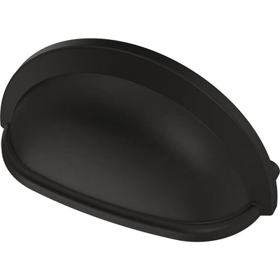 Essentials 3 in. (76mm) Center-to-Center Matte Black Cup Pull (24-Pack) - Super Arbor