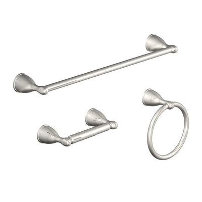 Builders 3 Piece Bath Hardware Set in Brushed Nickel - Super Arbor