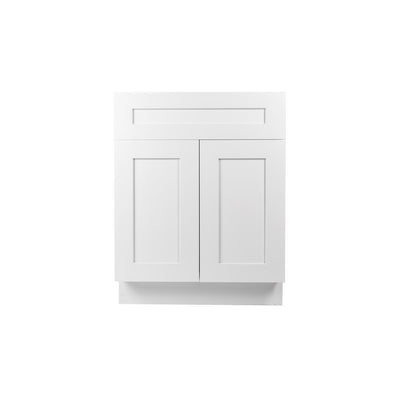 Ready to Assemble 27x34.5x24 in. Shaker Sink Base Cabinet with 2 Doors in White - Super Arbor