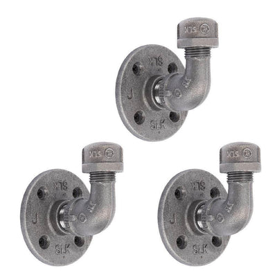 1/2 in. Black Steel Pipe Wall Hook Kit (3-Pack) - Super Arbor