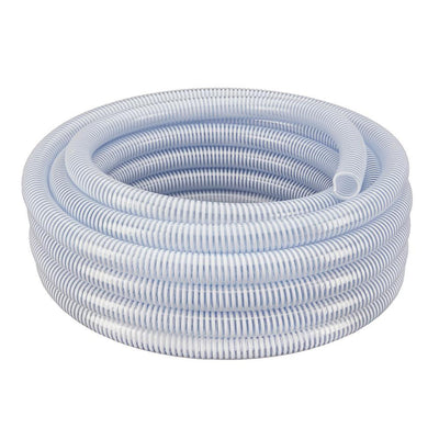 3/4 in. Dia x 50 ft. Clear Flexible PVC Suction and Discharge Hose with White Reinforced Helix - Super Arbor